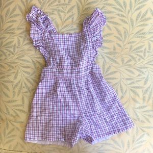 Bella Bliss baby girl romper blue white pink 2/2t